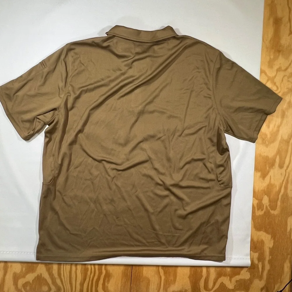 MAGCOMSEN Tactical Polo Shirt Mens 2XL Tan NWT Moisture Wicking Gorpcore Utility